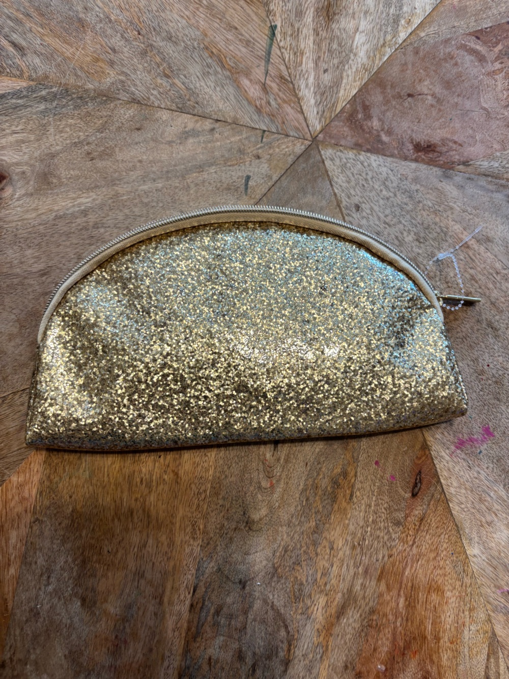 tarte Gold Glitter Makeup Pouch